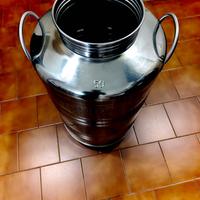 Bidone acciao 50 litri con carrello
