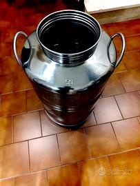 Bidone acciao 50 litri con carrello