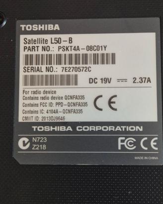 Toshiba solo x pezzi di ricambio, attacco rotto