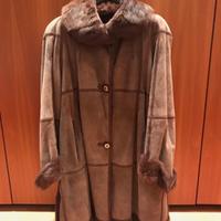 Cappotto in montone e pelliccia lapin