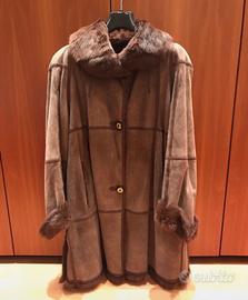 Cappotto in montone e pelliccia lapin