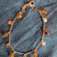 bracciale argento e ambra 