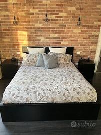 Letto matrimoniale malm ikea marrone nero