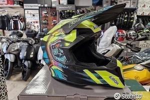 AIROH Casco Cross Wraaap - Cyber - Yellow