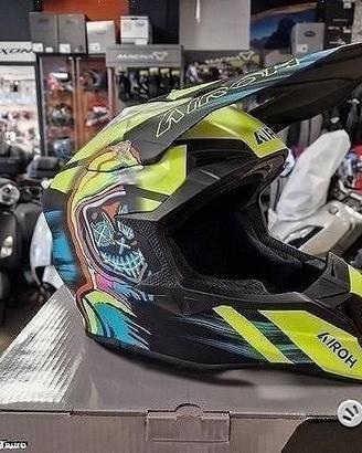 AIROH Casco Cross Wraaap - Cyber - Yellow