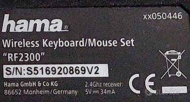 Kit tastiera e mouse cordless wifi Hama