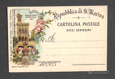 Cartolina San Marino 1894 - Inaugurazione Palazzo