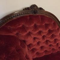 Dormeuse antica ottocentesca in legno intagliato