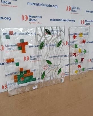 3 Formelle Decorative In Vetro Fusione Murano Itre