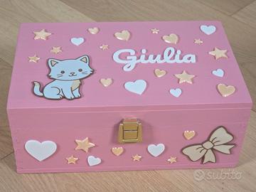 Scatola in legno porta oggetti - Portagioie