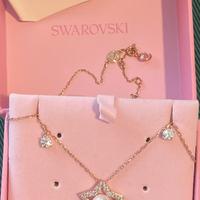 Collana Swarovski stella bianca, placcato oro rosa