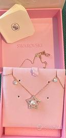 Collana Swarovski stella bianca, placcato oro rosa