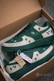 Sneakers Unisex Verde Bianco Streetwear Nuove