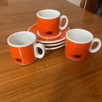 Tre tazzine caffé Hag vintage con piattino