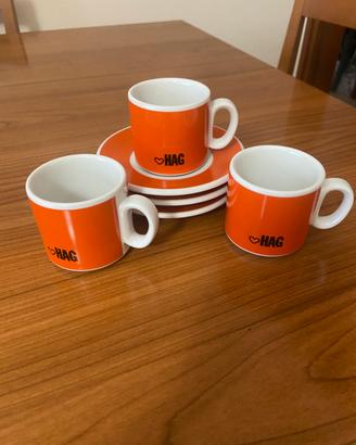 Tre tazzine caffé Hag vintage con piattino