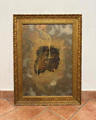 Quadro Astratto Informale Materico con Cornice Dor