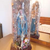 Antica Immacolata  cartapesta in campana di vetro