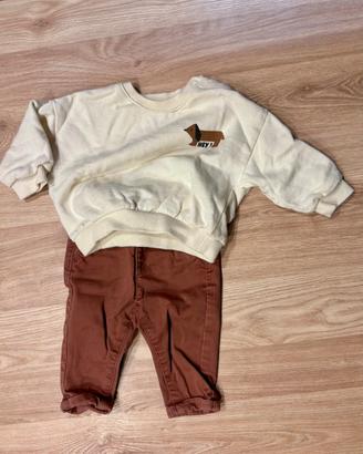 Completo pantalone e felpa bimbo 3 mesi