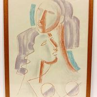 MARIO TOZZI litografia PA anni 70 figure femminili