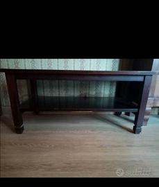 Tavolino da salotto in legno scuro 85x44 cm
