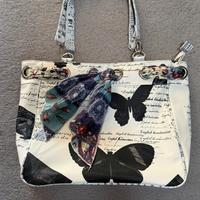 Borsa bianca farfalle