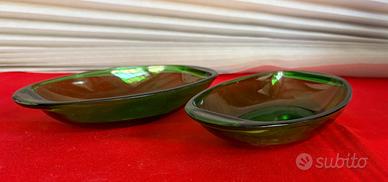 Coppia Ciotole, Vetro Verde Smeraldo - "VERECO"