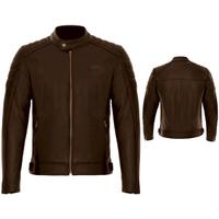 Giacca pelle moto vintage gasoline morbida marrone