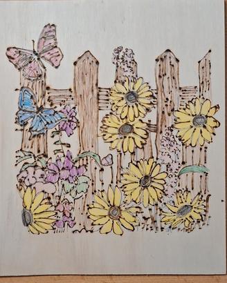 quadretto decorativo  con stampa floreale etc..