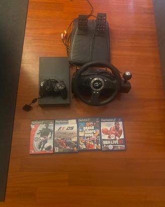 PlayStation 2 + volante Logitech e giochi