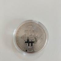 Moneta Bitcoin Collezione Finitura Argento