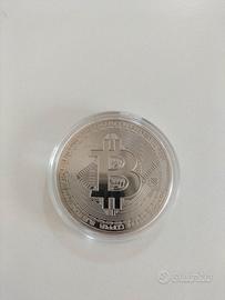Moneta Bitcoin Collezione Finitura Argento