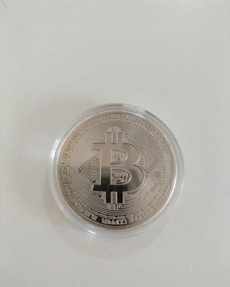 Moneta Bitcoin Collezione Finitura Argento