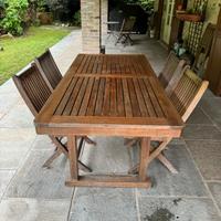tavolo teak Unopiu Chelsea allungabile + 6 sedie