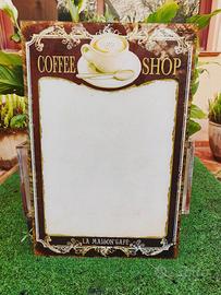 Lavagna Menu Cavalletto in vetro vintage