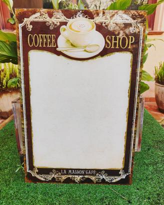 Lavagna Menu Cavalletto in vetro vintage