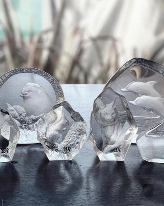 Collezione cristalli vintage di Maleras e Nybro