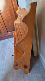 Piattaia / mensola rustica in legno con cassetti