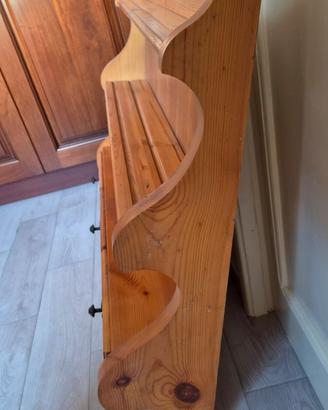 Piattaia / mensola rustica in legno con cassetti