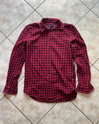 Camicia scozzese a quadretti H&M XS Rossa e Nera