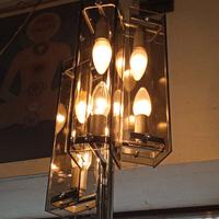 Lampadario anni 60 / 70 cromo vetro  Veca