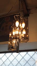 Lampadario anni 60 / 70 cromo vetro  Veca