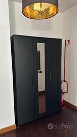 Armadio moderno nero con specchio 116*50