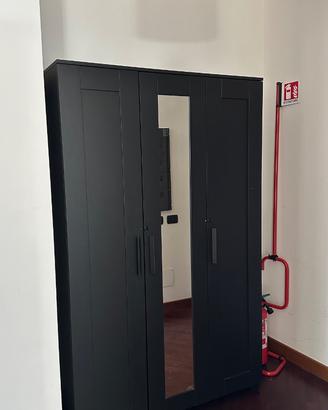 Armadio moderno nero con specchio 116*50