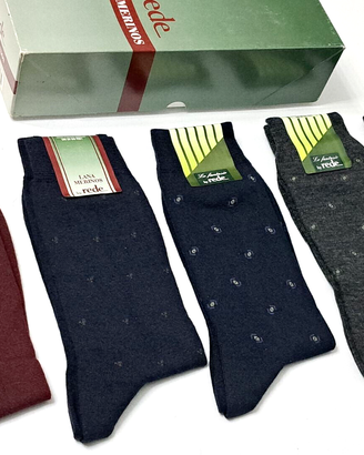 5 PAIA CALZE CORTE UOMO IN LANA *REDE - SCONTO 30%
