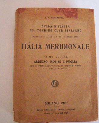 Libro anno 1926 TCI Bertarelli Italia Meridionale