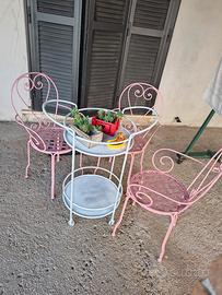 set sedie ferro 