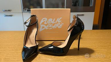 Décolleté vernice nera taglia 41 tacco 12