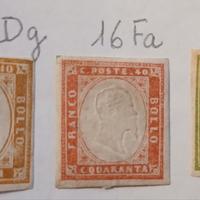 Antichi stati italiani Sardegna- 3 francobolli 