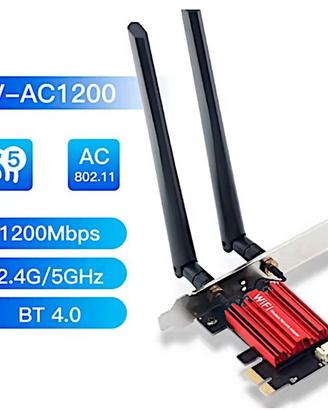 Scheda Wifi 5 AC1200 PCIe Dual Band 2.4G/5GHz
