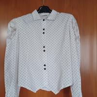  Camicia bianca a pois,anni'80, M/L